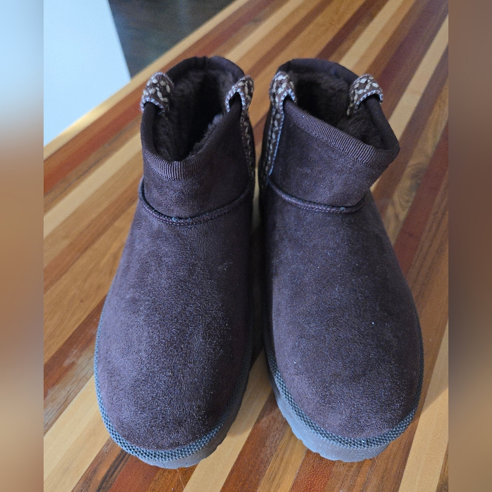 Chocolate Brown Platform Booties